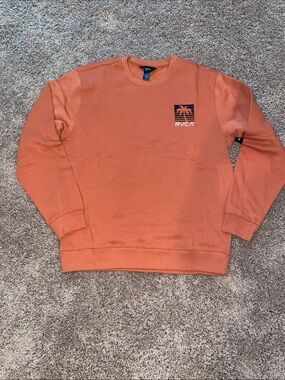 NWT RVCA Men's Crewneck Sweatshirt in Burnt Orange with Palm Logo size medium